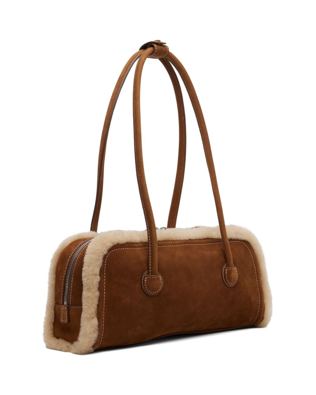 MARGE SHERWOOD Brown Tan Soft Boston Ew Bag