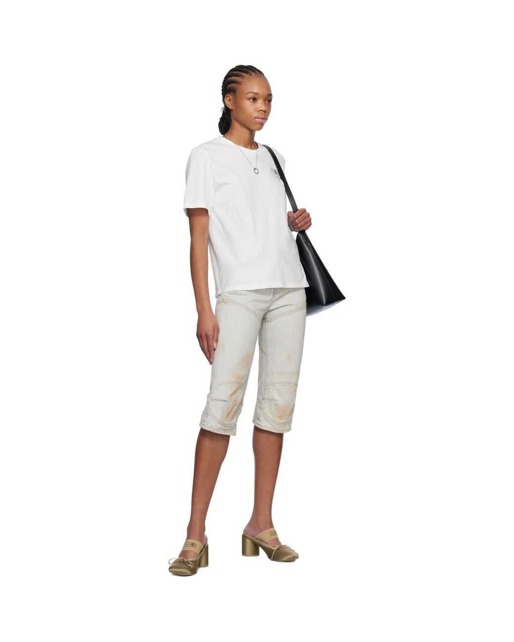 MM6 by Maison Margiela White Taped Logo T-Shirt