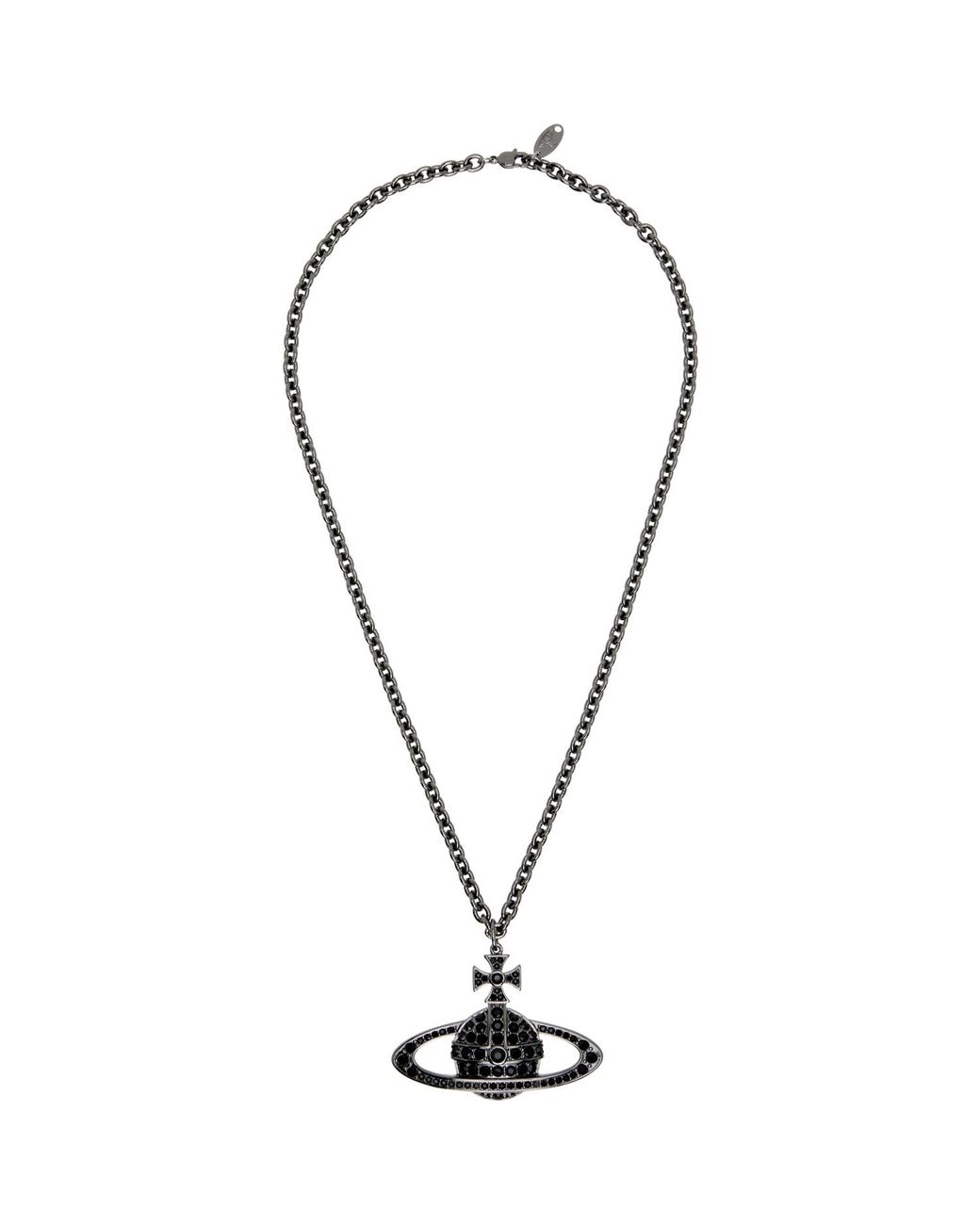 Vivienne Westwood Black Bas Relief Pendant Necklace for men