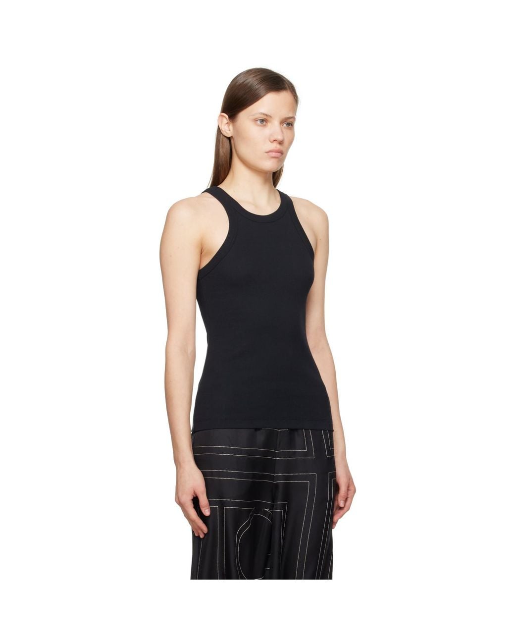 Totême Black Curved Rib Tank Top