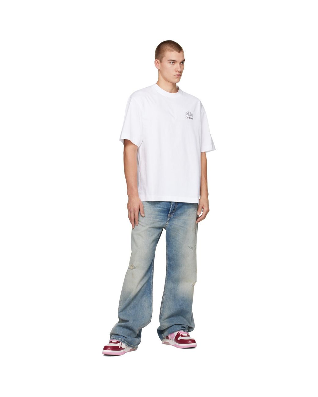 Off-White c/o Virgil Abloh White Offline Half Arrow Skate T-Shirt for men