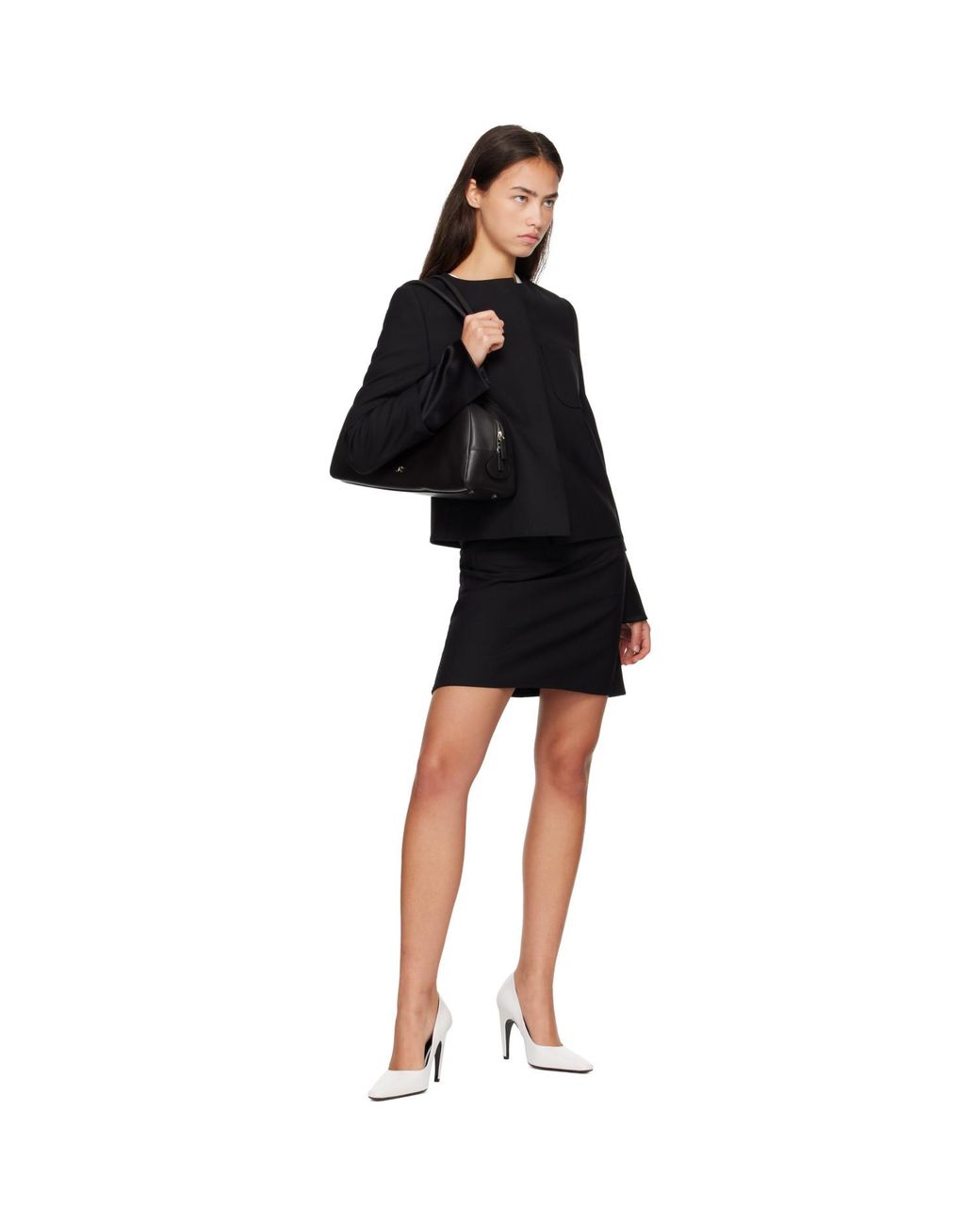 Courreges Black Stretch Tailoring Miniskirt