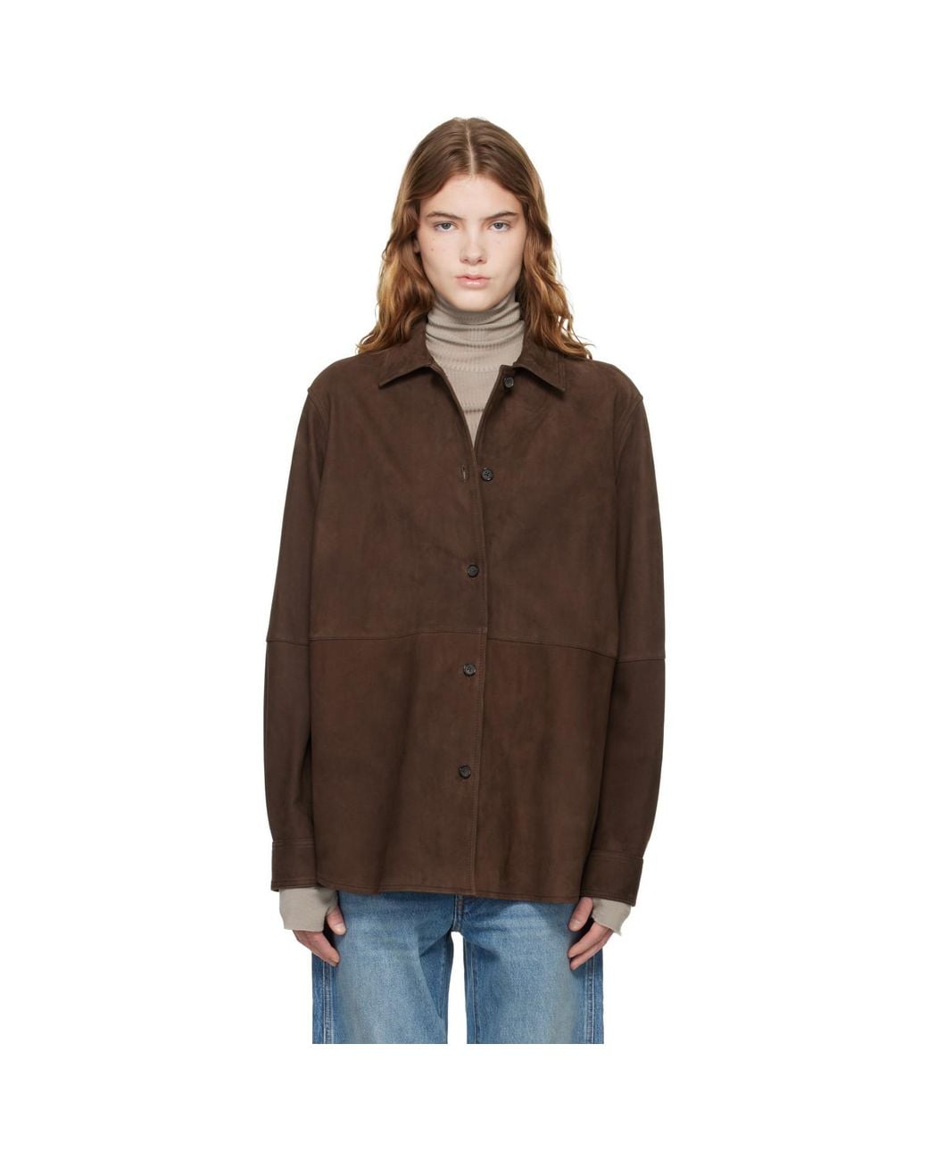 Totême Brown Soft Suede Jacket