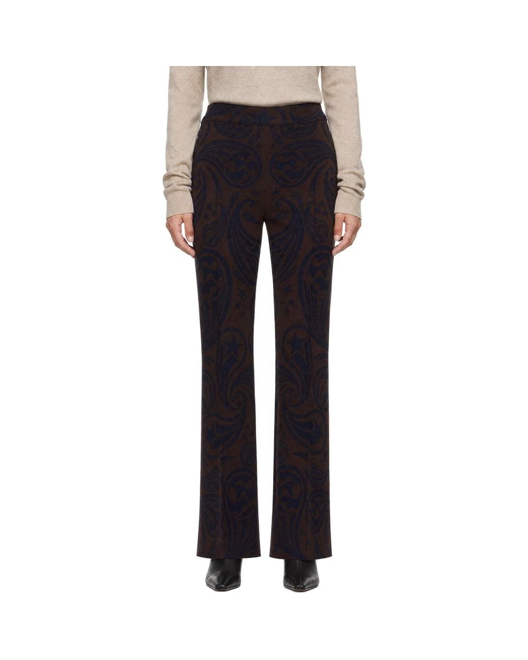 High Sport Blue Cosmic Paisley Kick Trousers
