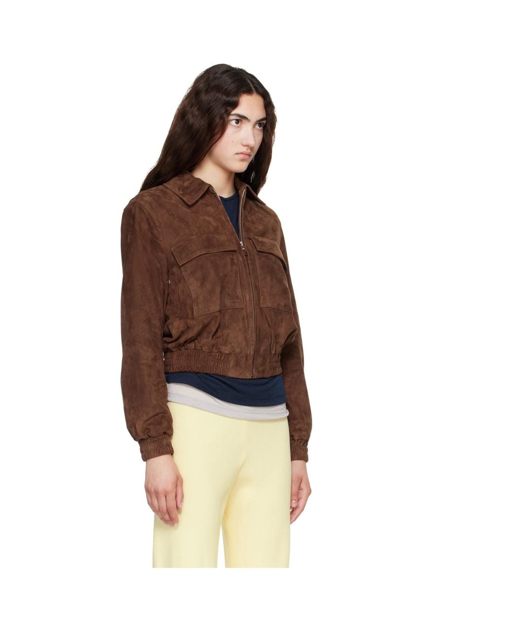 Mackage Brown Senka-Su Patch Pocket Suede Jacket