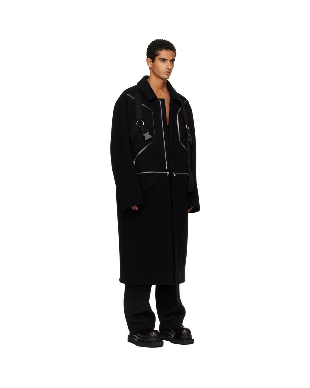 Rick Owens Black Concordians Blixa Jumbo Mac Coat for men