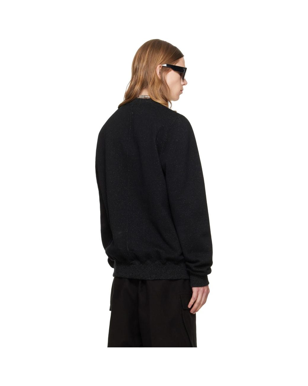 Rick Owens Black Tower Crewneck Sweatshirt for men