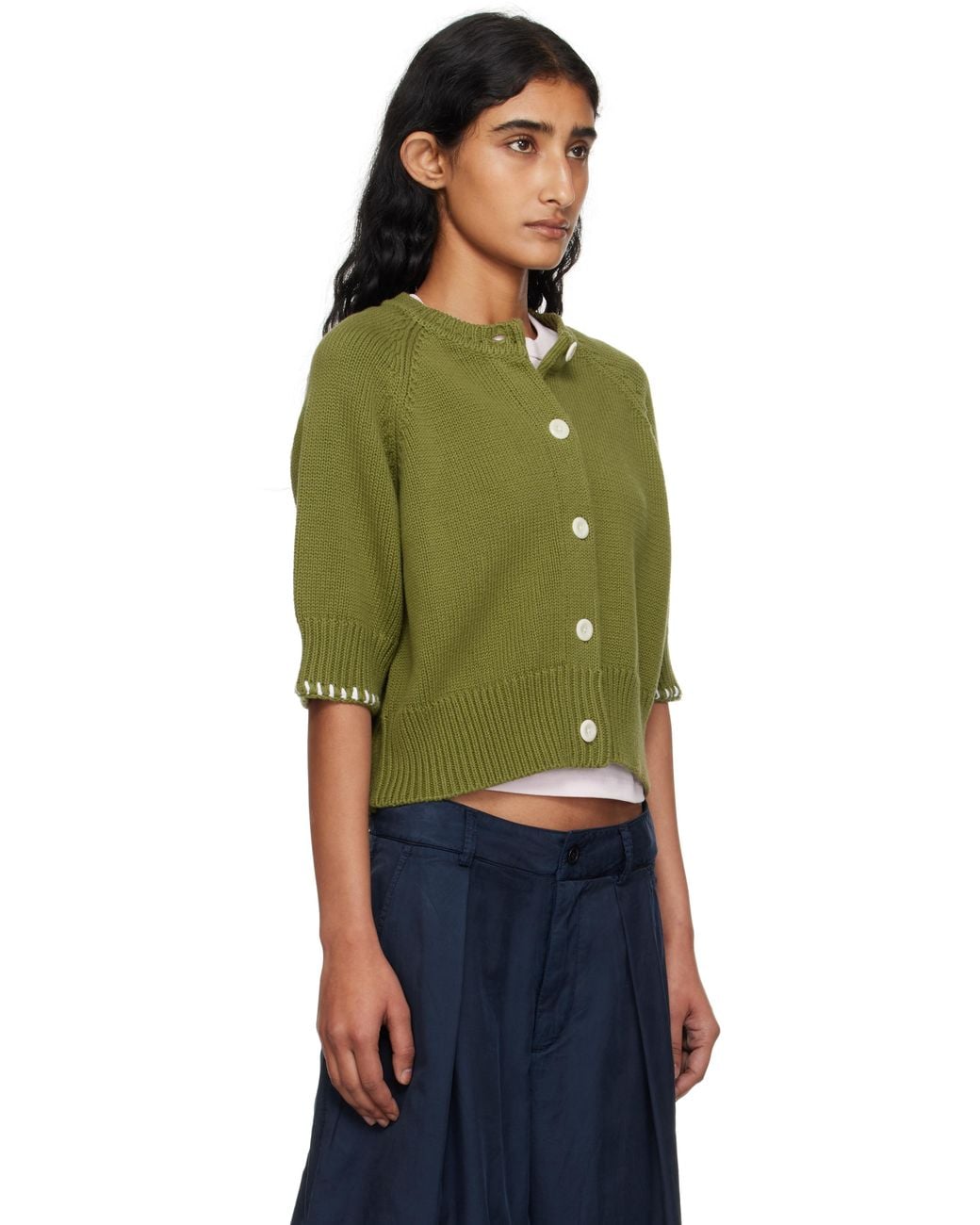 YMC Green Kwai Knit Cardigan