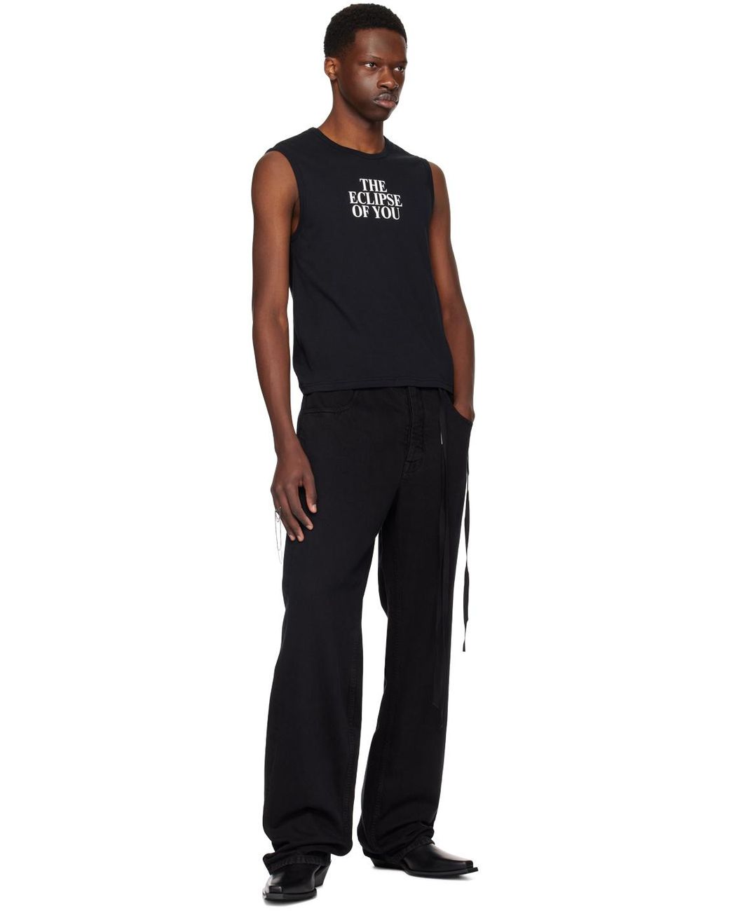 メンズ Ann Demeulemeester Eclipse Of You タンクトップ ブラック | Lyst