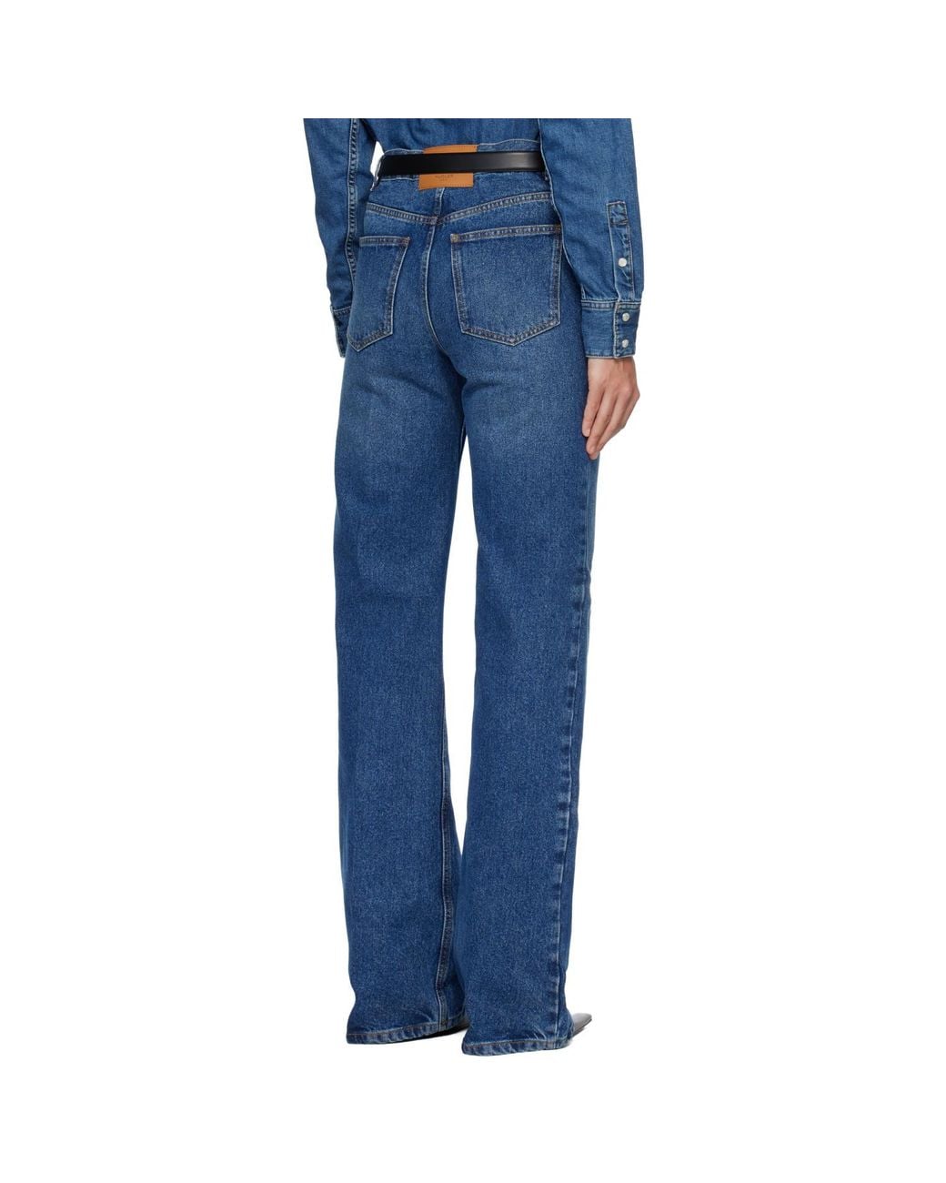 Mugler Blue Five Pocket Straight Denim Jeans