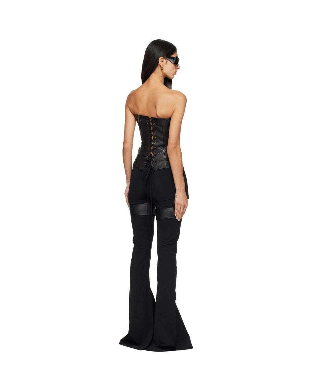 KNWLS Black Veil Leather Chaps & Corset