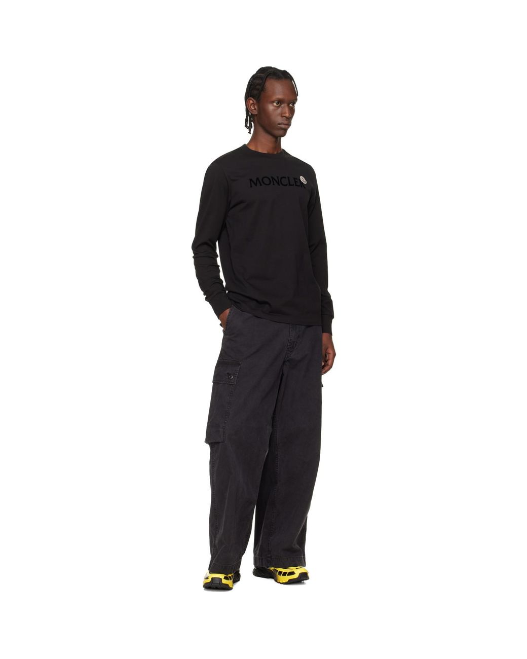Moncler Black Logo Cotton T-Shirt for men