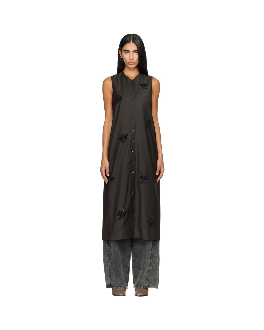 Cordera Black Tailored Embellished Maxi Dress