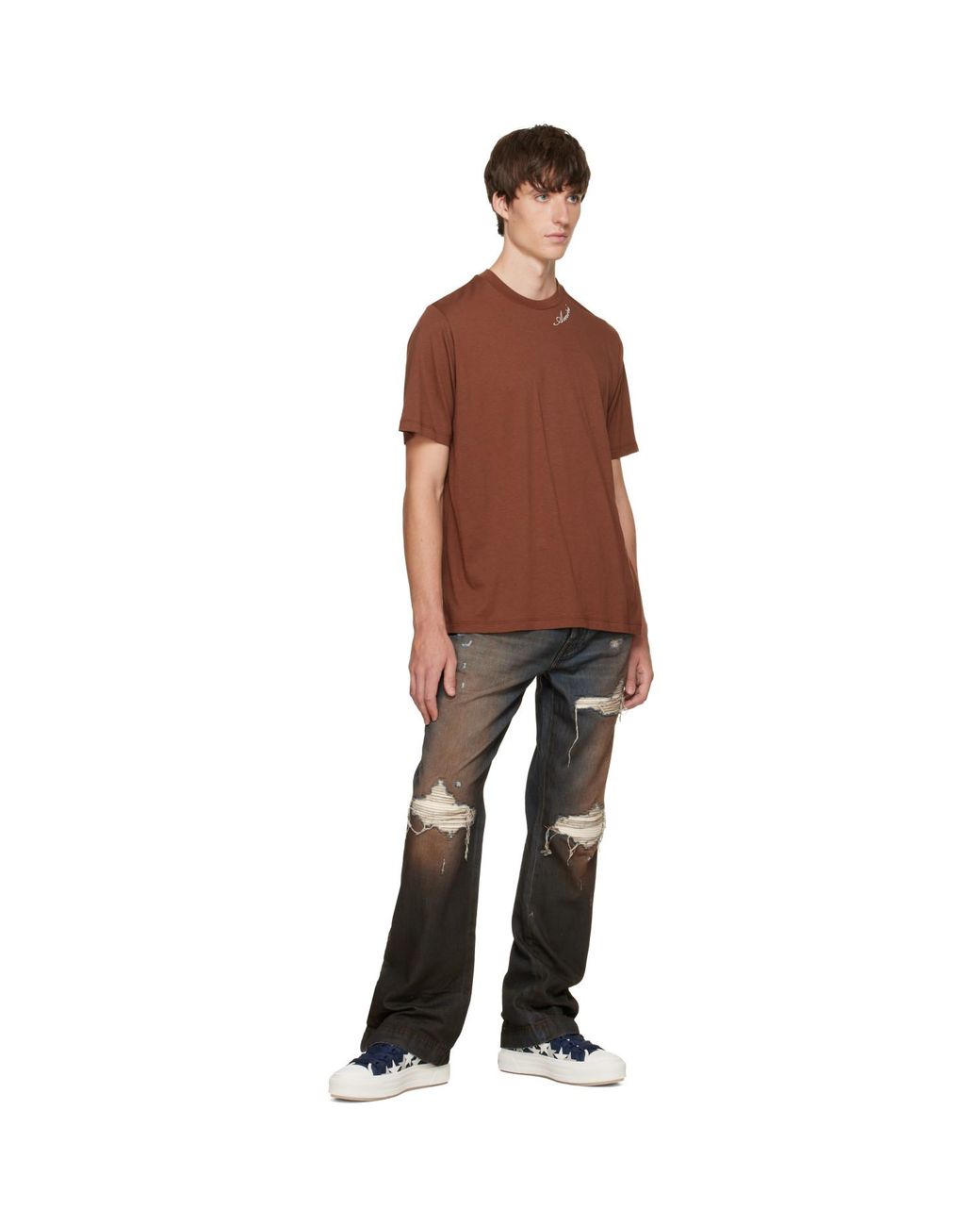 Amiri Gray Straight Flare Mx1 Jeans for men