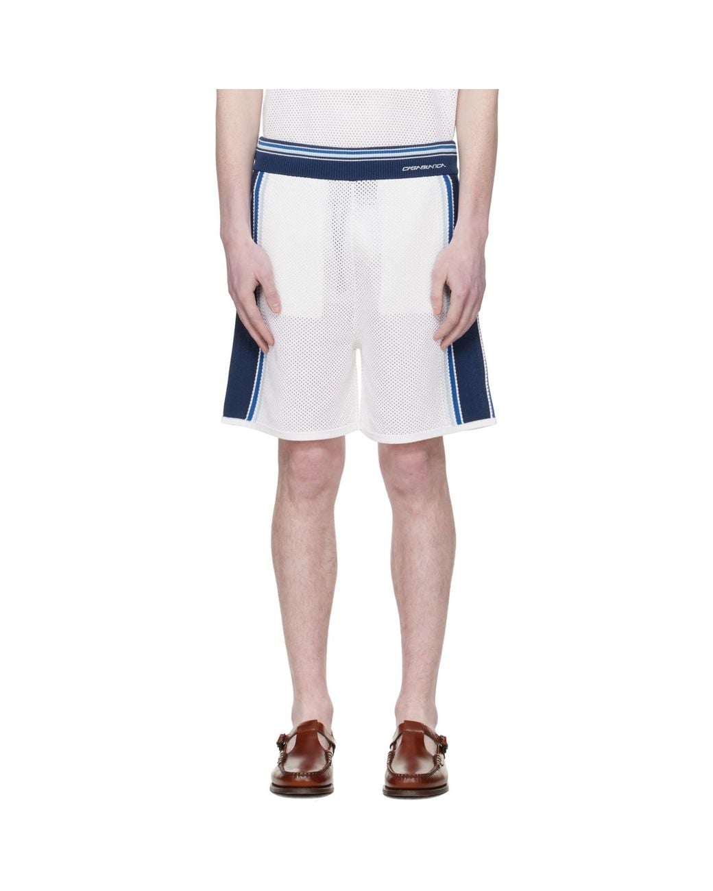 Casablanca Black Off- & Striped Mesh Track Shorts for men