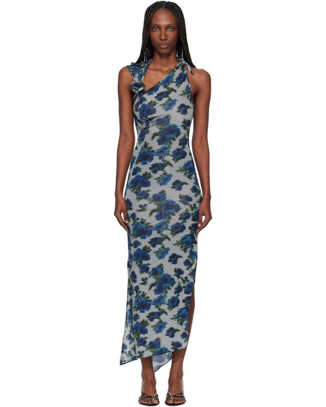 Coperni Flower Midi Dress in Black | Lyst