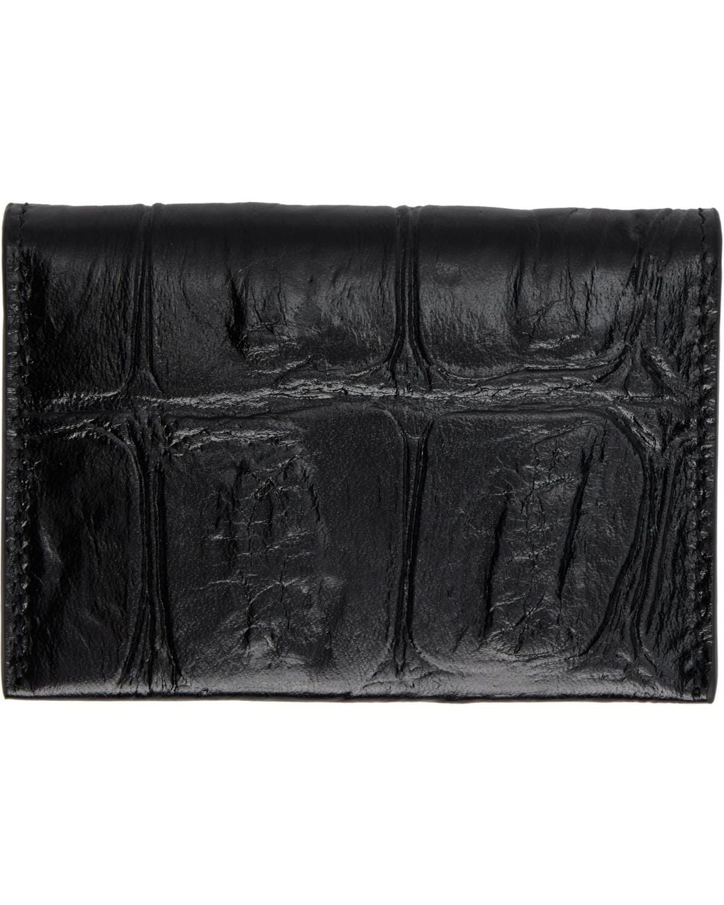 Acne Black Folded Leather Card Holder for men