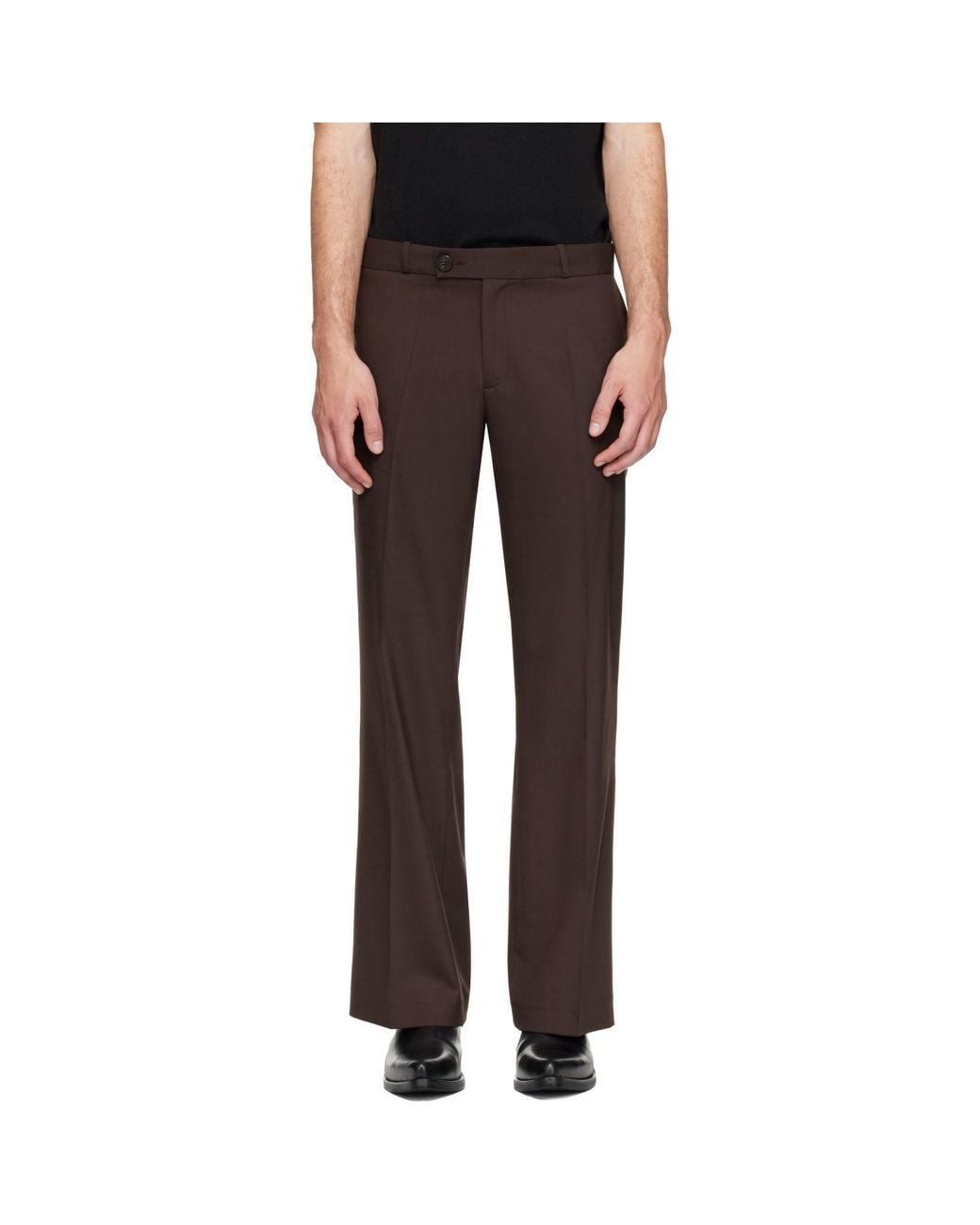 Ernest W. Baker Black Loose Fit Flare Trousers for men