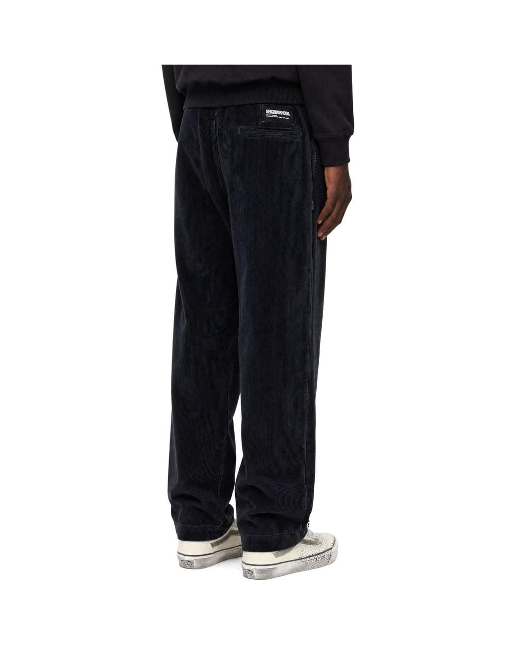 Neighborhood Black Washed Corduroy Plain Trousers for men