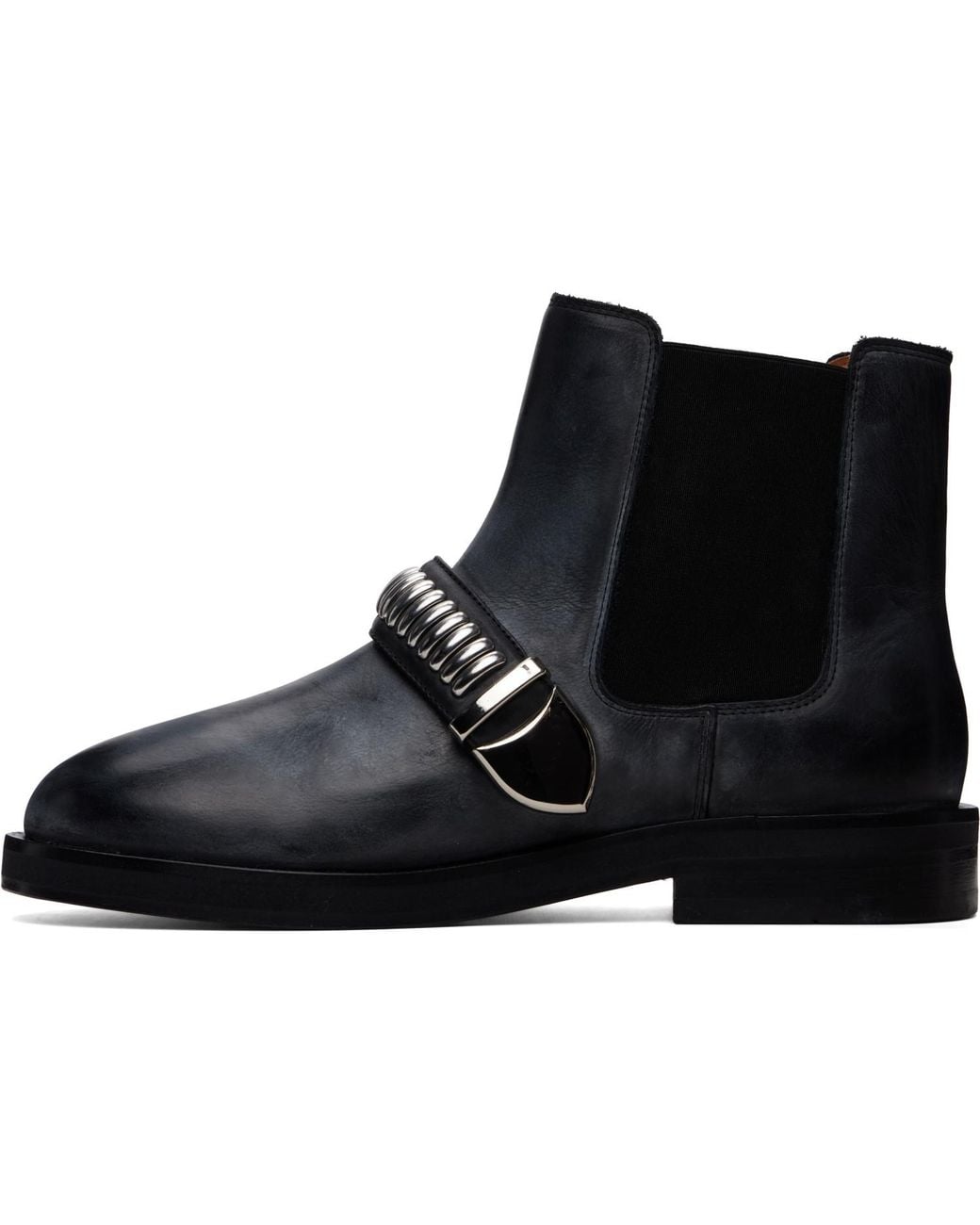 Bluemarble Black Studded Chelsea Boots for men