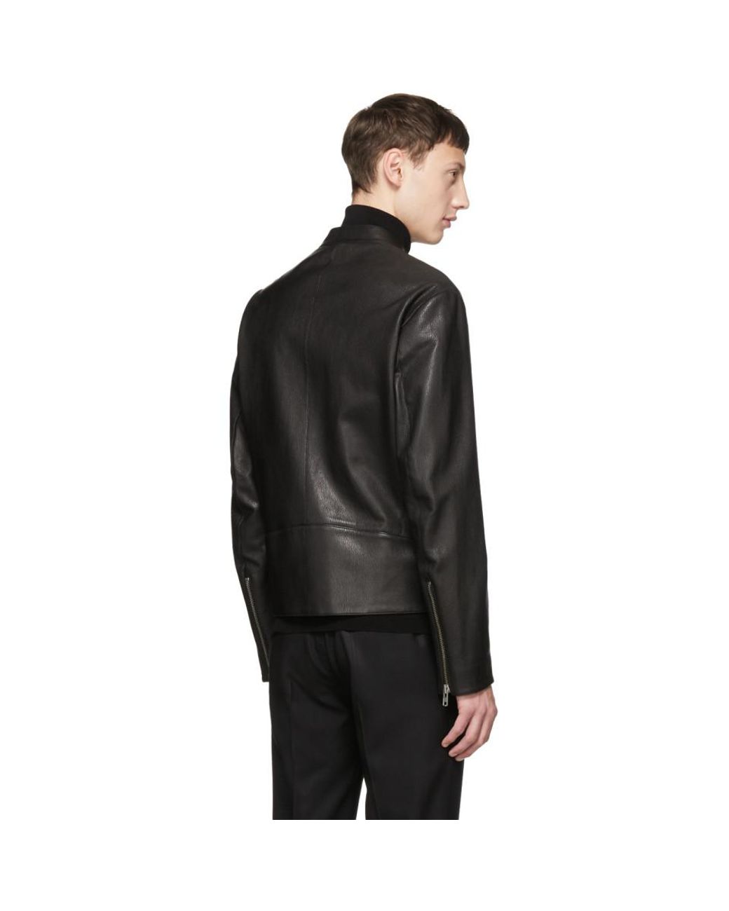 Maison Margiela Black 5-zip Leather Jacket for Men | Lyst