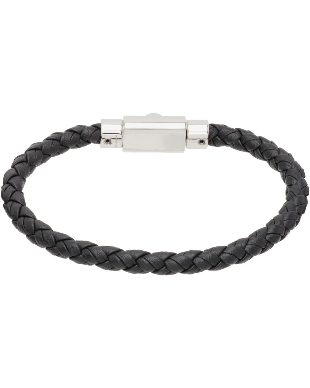 Ferragamo Multicolor Braided Leather Bracelet for men