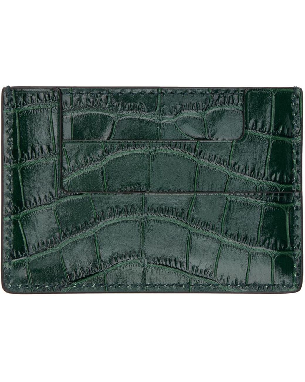 Tom Ford ーン シャイニー クロコエンボス レザー Classic Tf カード