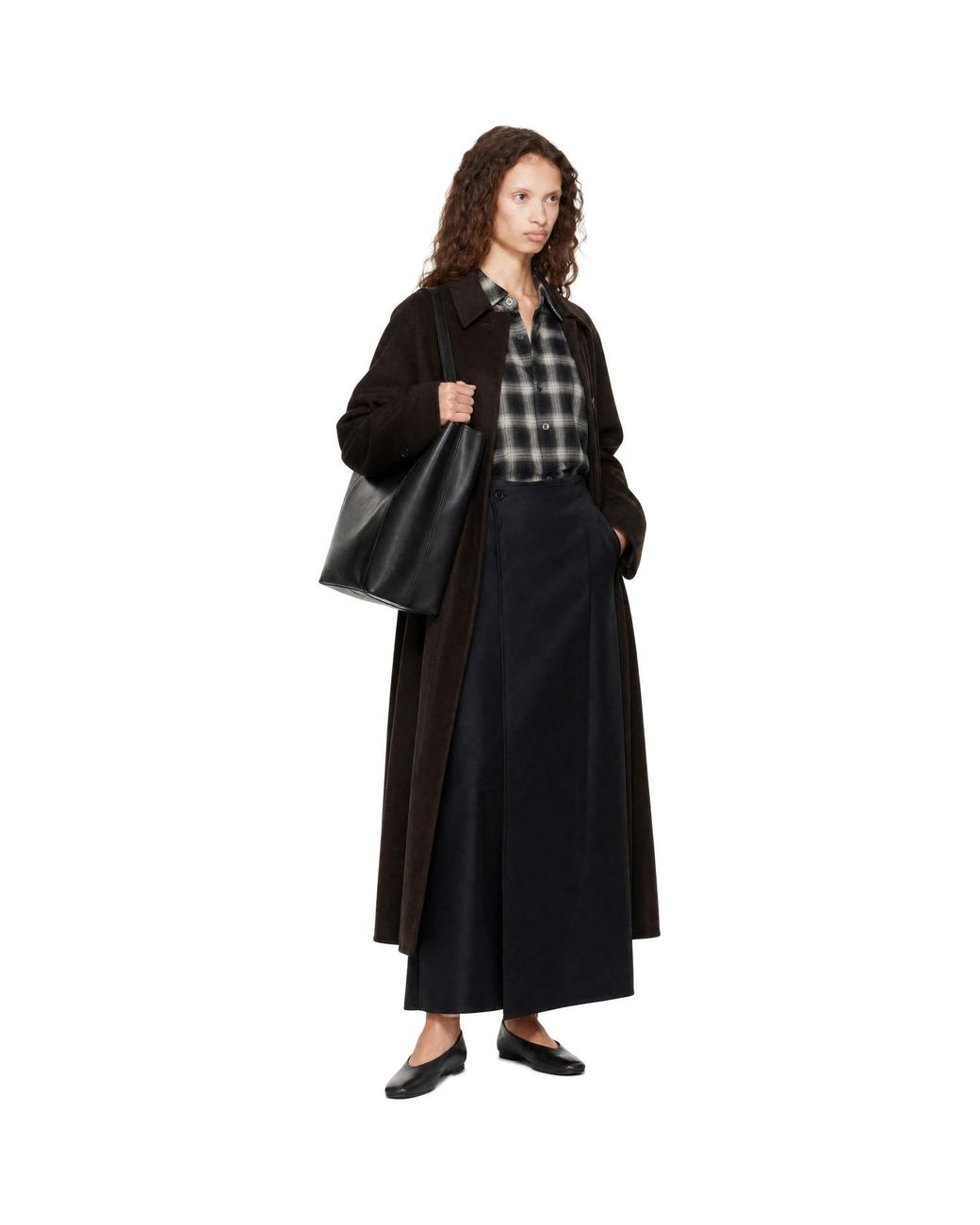 Ssstein Black Wool Raglan Sleeve Balmacaan Coat