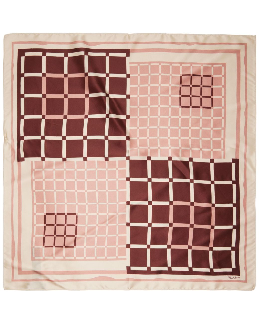 Rag & Bone Pink Pop Geo Silk Scarf