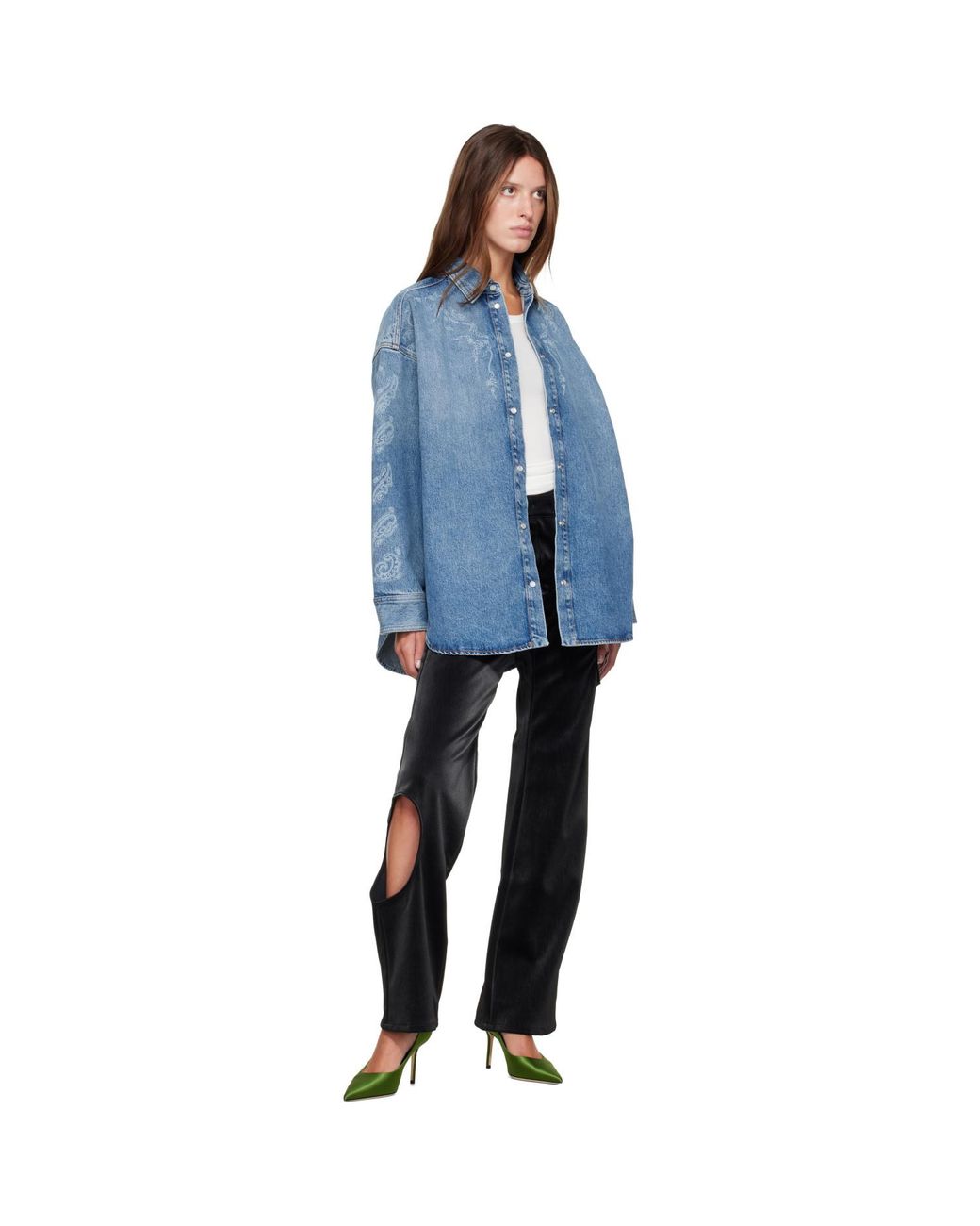 Off-White c/o Virgil Abloh Blue Paisley Lover Denim Shirt