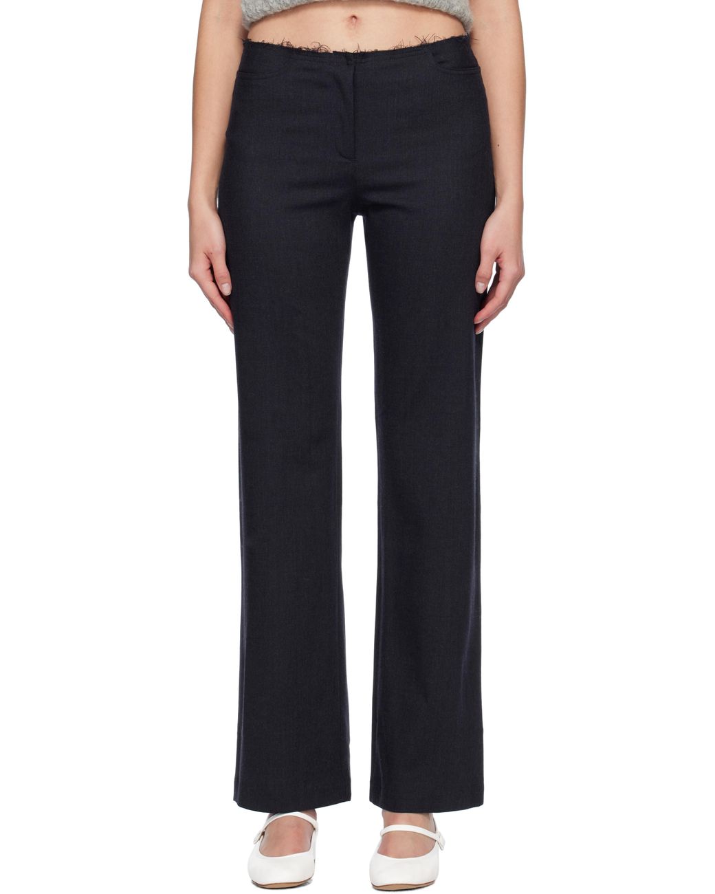 PALOMA WOOL｜SLACKS (Sienna (TV4003-134)) SIENNA-Low waist relaxed pants with frayed waistband and