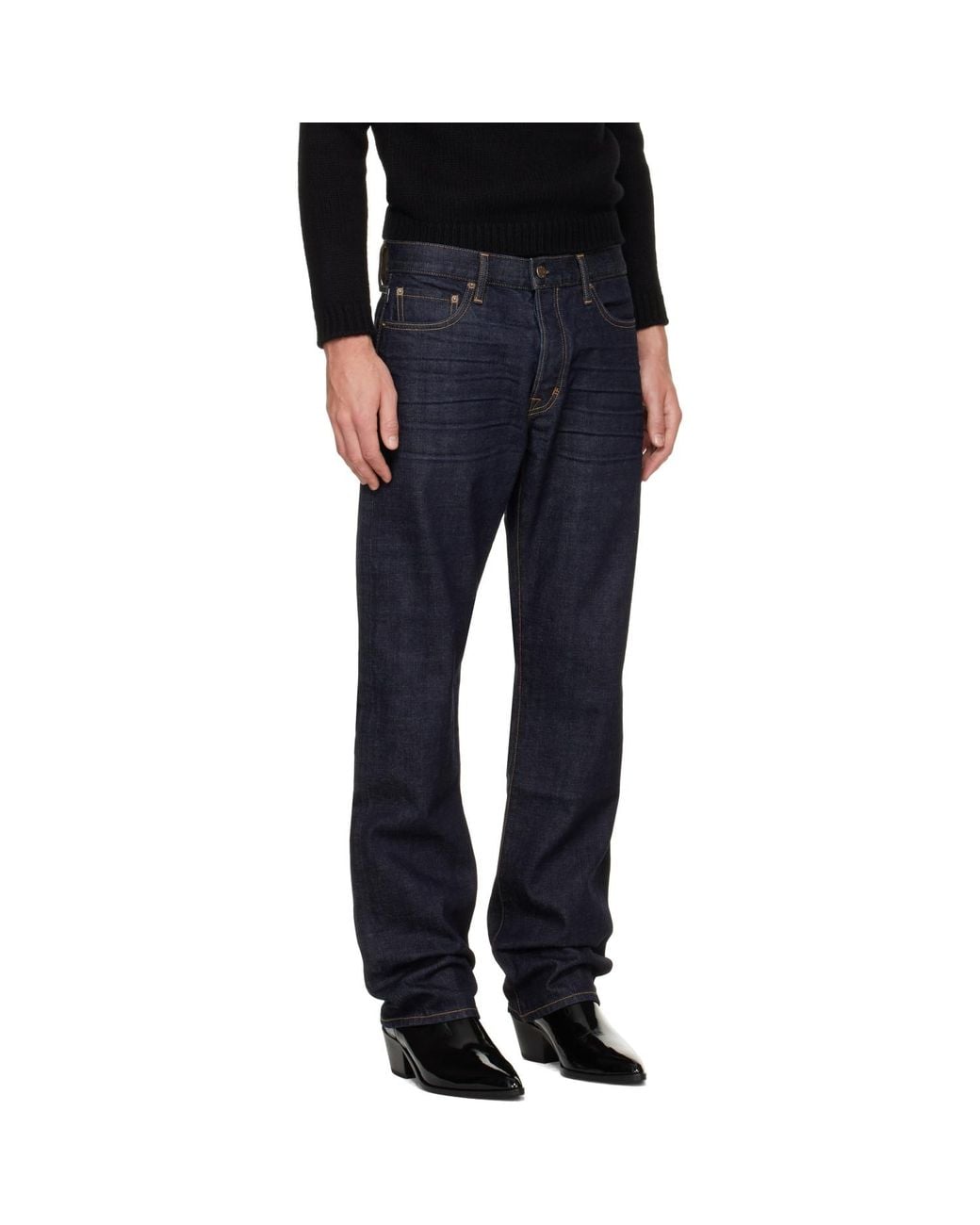 Tom Ford Black Selvedge 50's Straight Fit Jeans for men