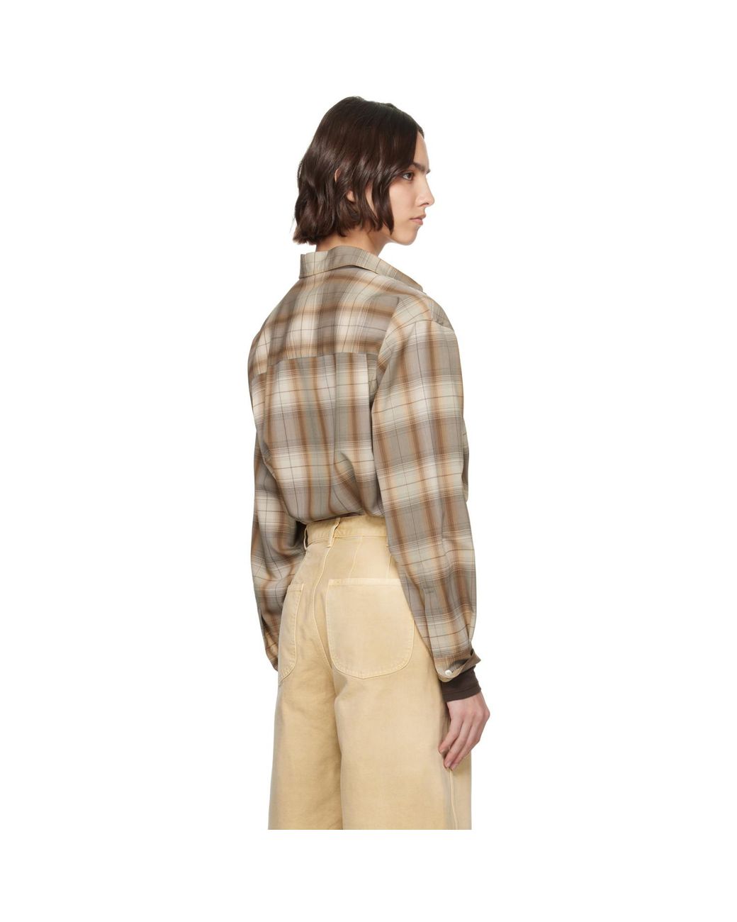 Auralee Natural Super Light Wool Check Shirt