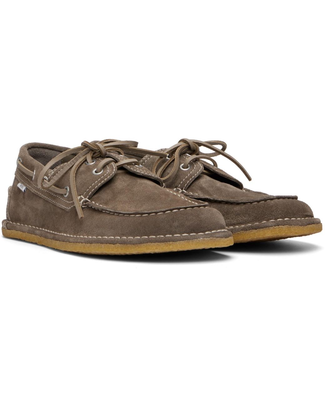 AMI Black Taupe Suede Boat Shoes for men