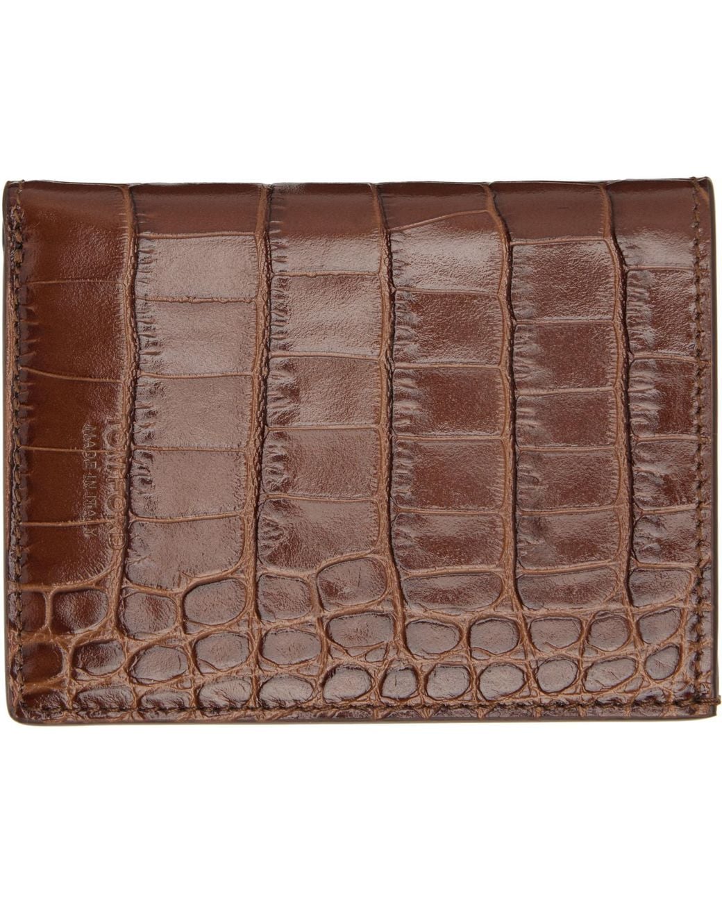 Tom Ford Brown Folding Card Holder for men