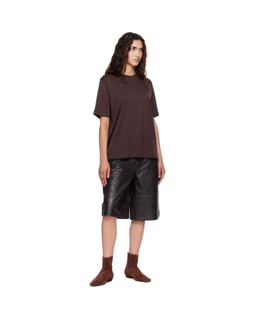 Frankie Shop Brown Burgundy Harper Soft Organic T-Shirt