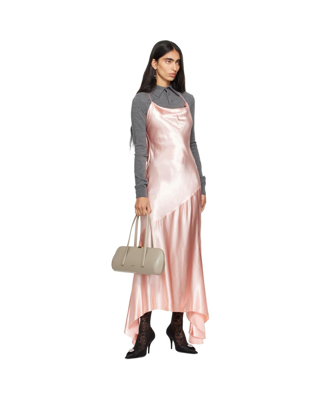 Mugler Pink Floating Midi Dress