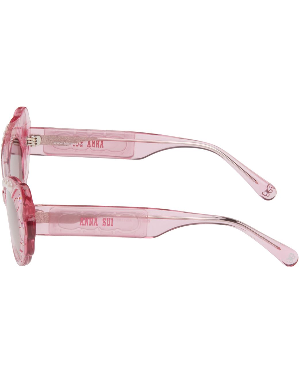 Anna Sui Pearl Wing Sunglasses in Black | Lyst