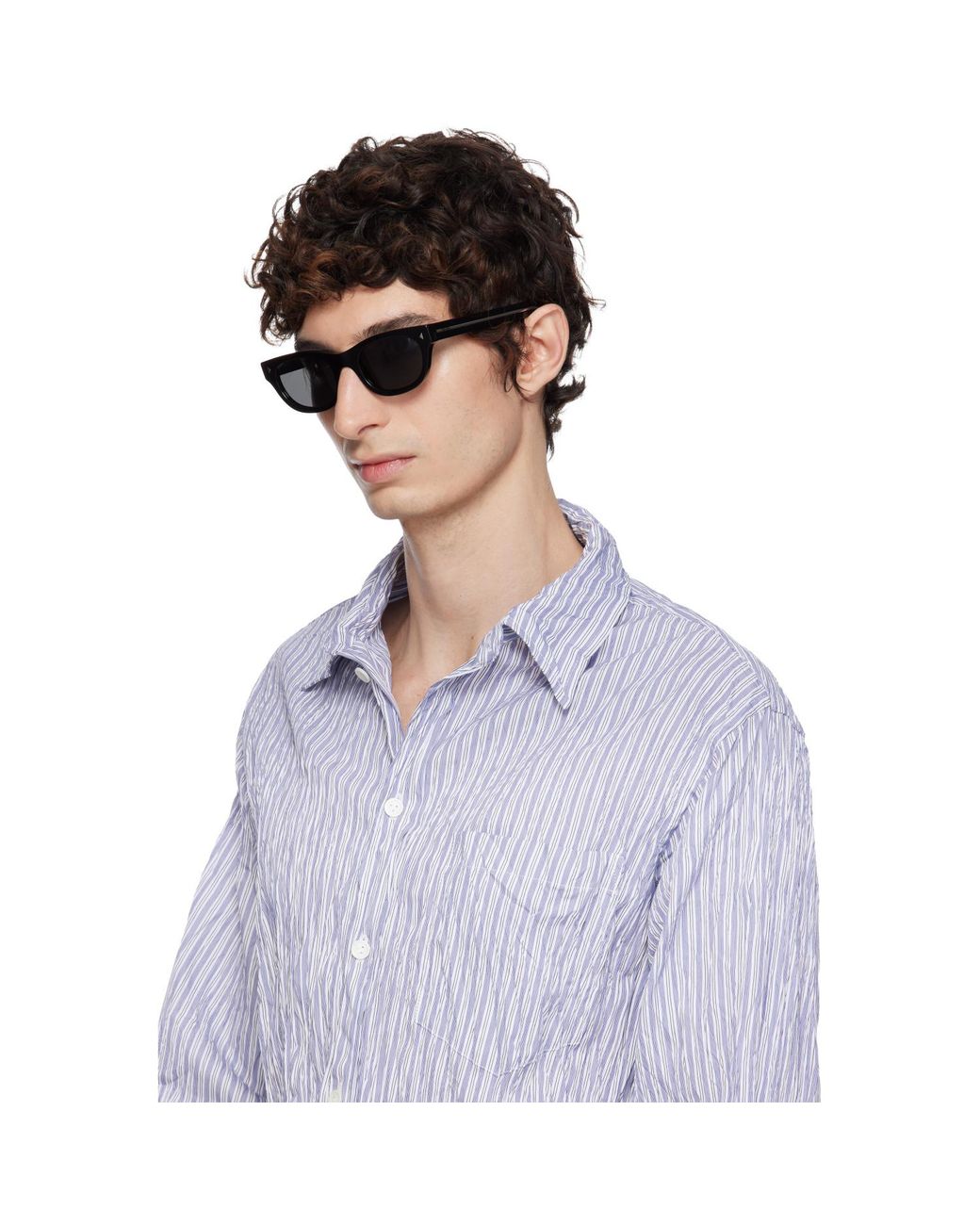 Prada Gray Oval Sunglasses for men