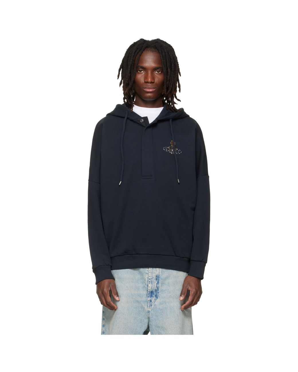 Vivienne Westwood Blue Batwing Hoodie for men