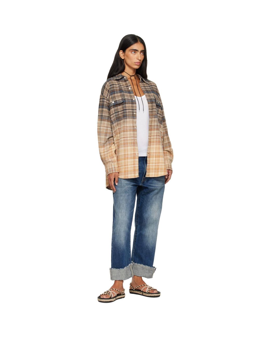 R13 Brown Boyfriend Shirt