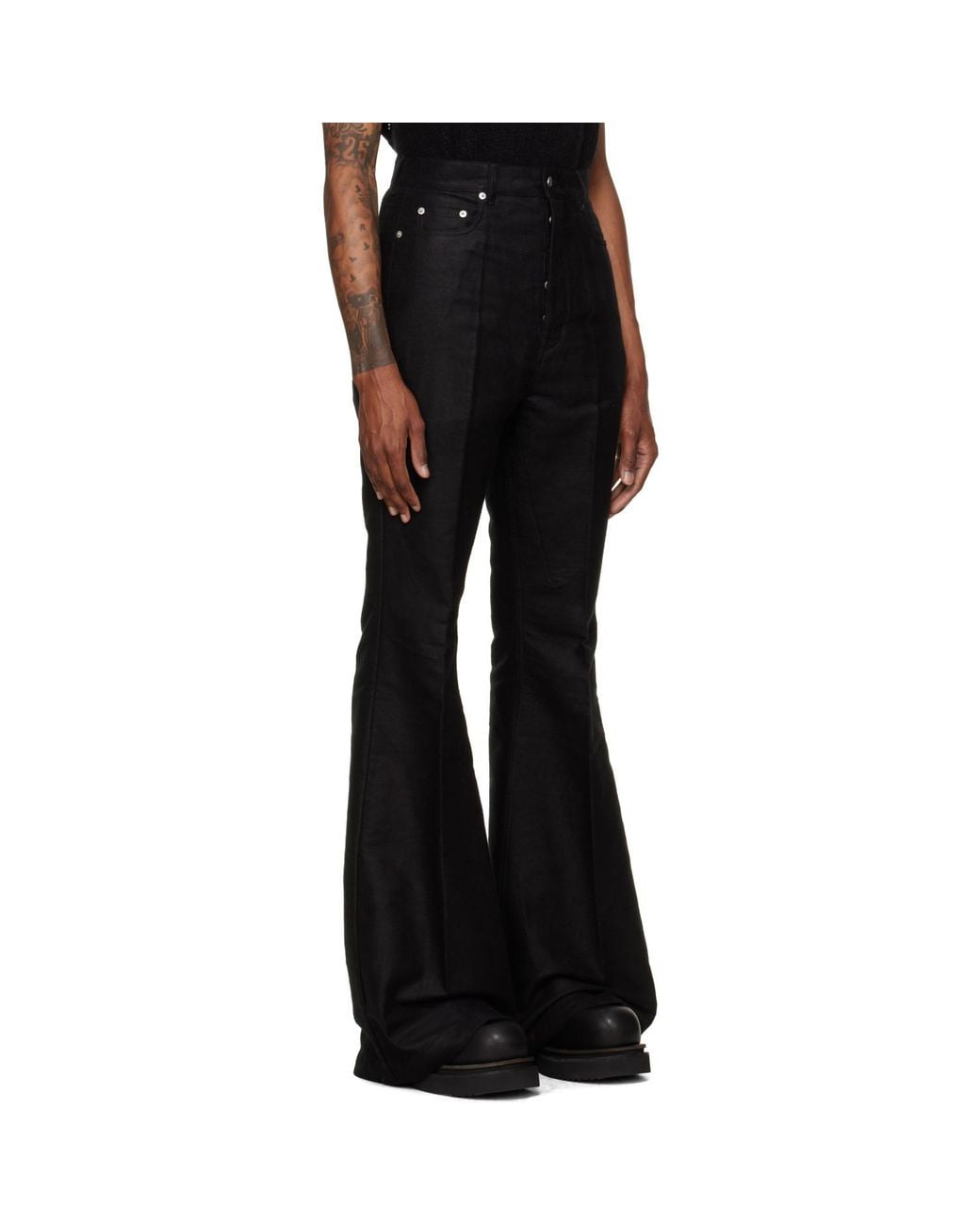 Rick Owens Black Tower Bolan Bootcut Trousers for men