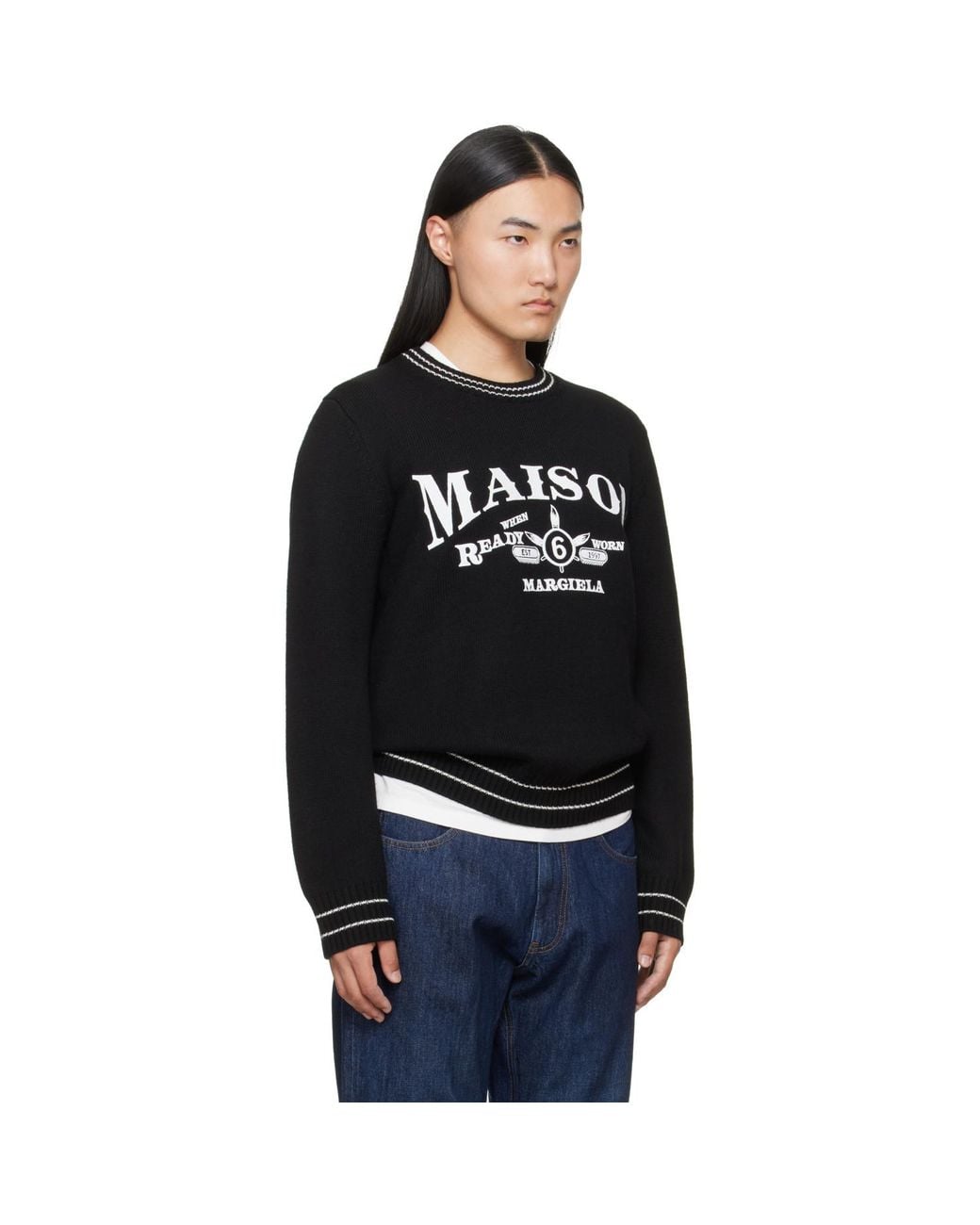 MM6 by Maison Margiela Black Wool Blend Sweater for men