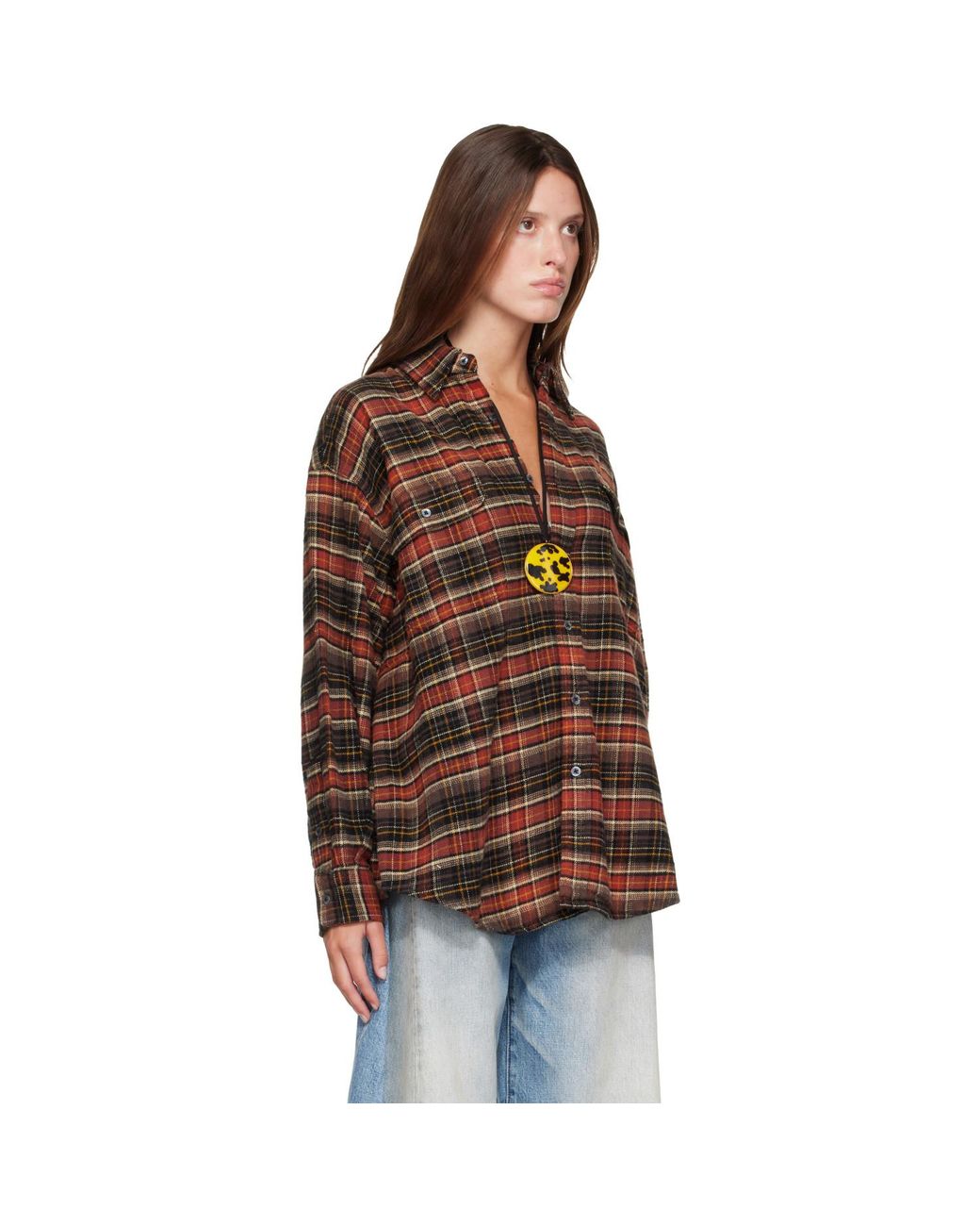 R13 Brown Boyfriend Shirt