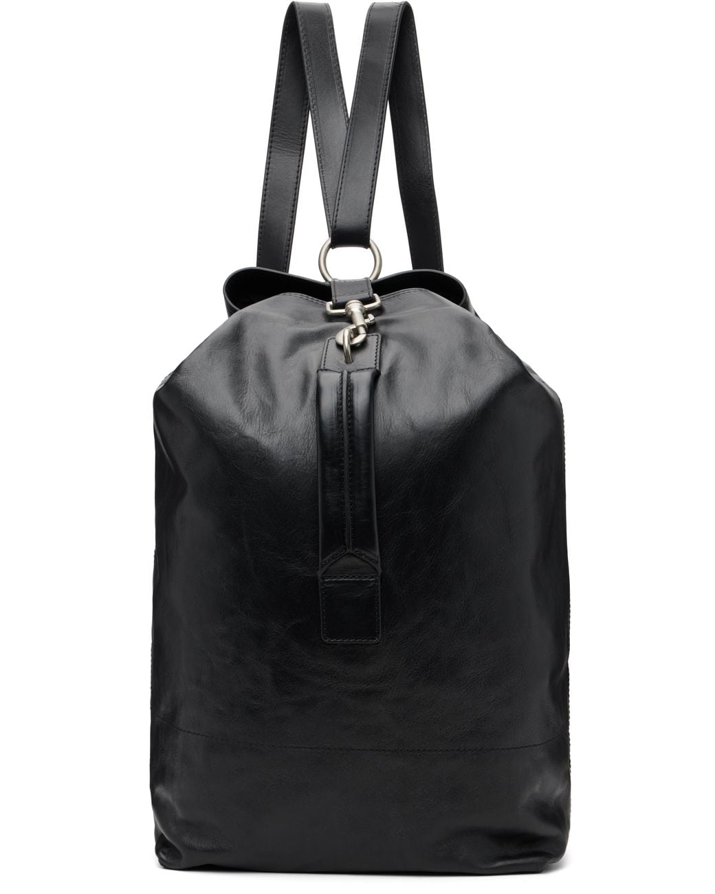 Dries Van Noten Adjustable Leather Backpack in Black for Men | Lyst