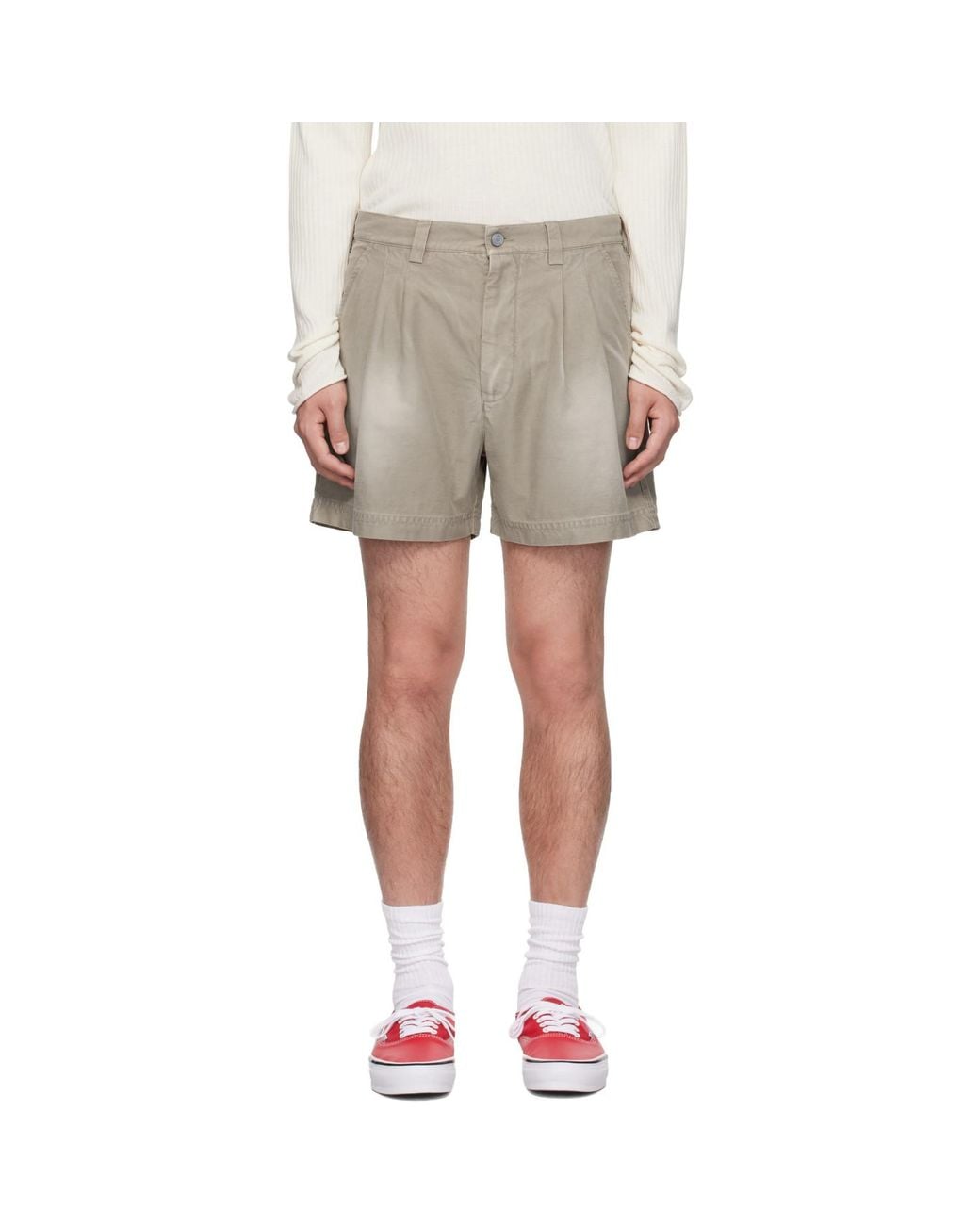 ERL Gray Taupe Short Woven Shorts for men