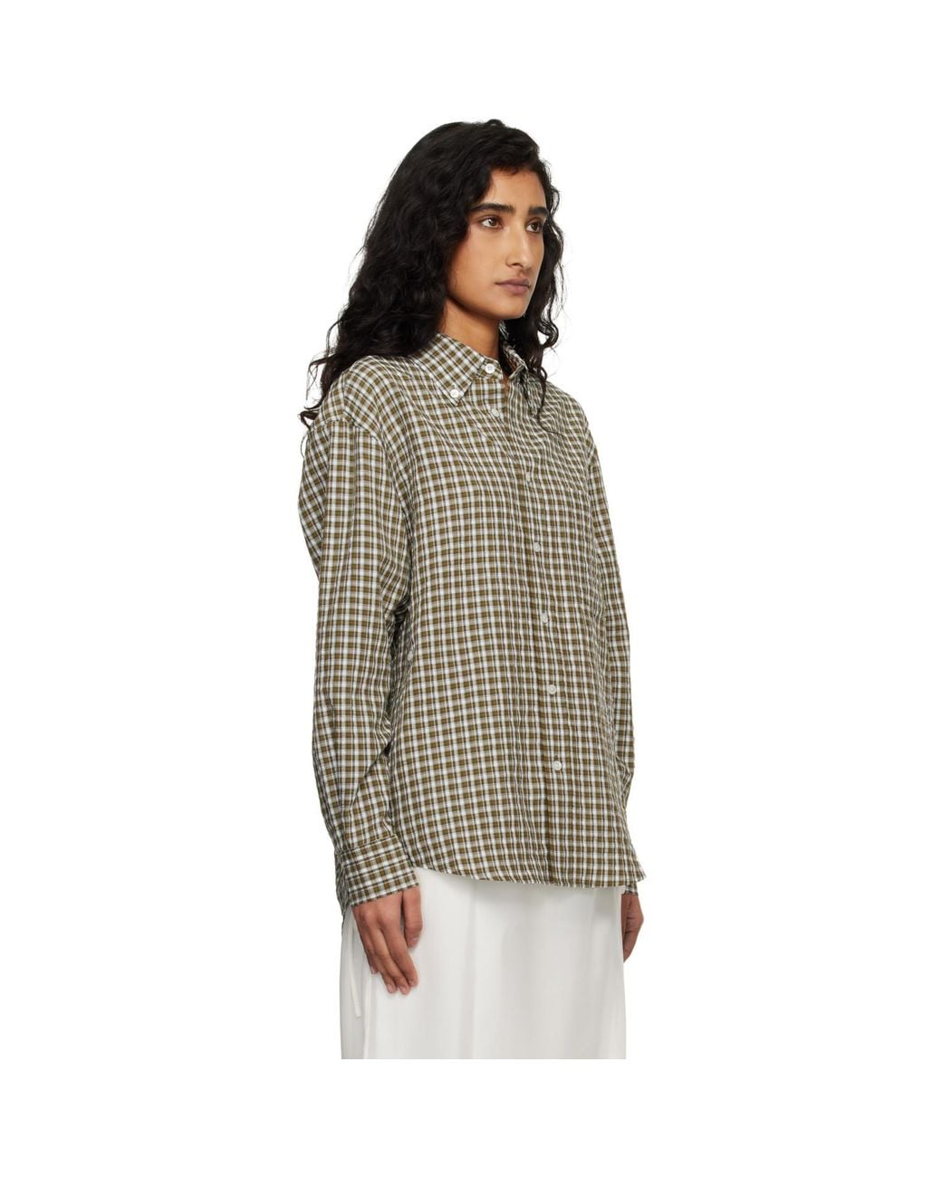 DUNST Multicolor Khaki Oversized Bd Checked Shirt