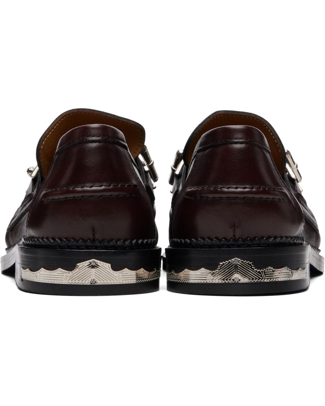 Toga Virilis Black Embossed Leather Loafers for men