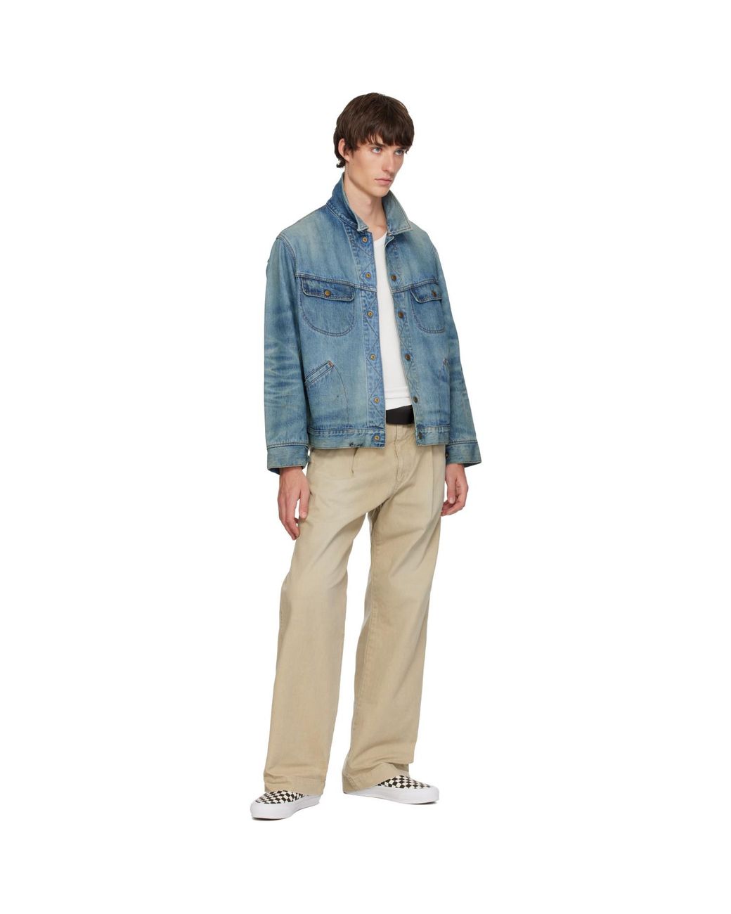 KAMIYA Natural Chino Straight Trousers for men