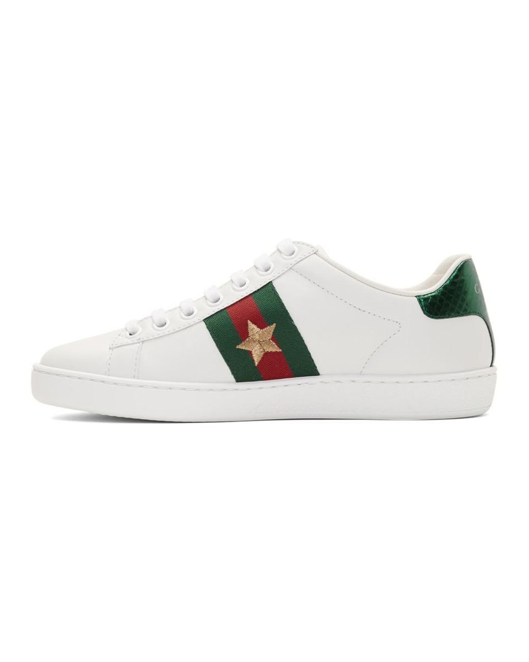 Gucci Leather Pineapple & Ladybug Ace Sneakers in White | Lyst